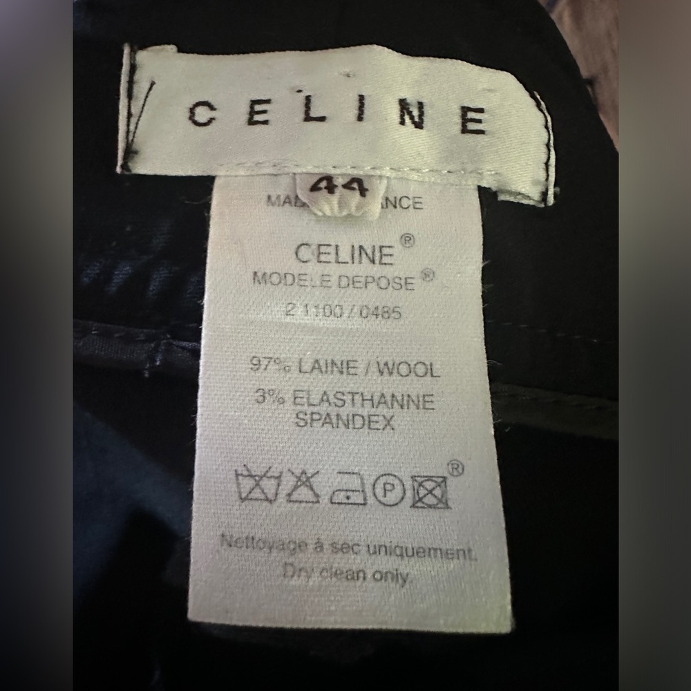 Celine Women’s Black Wool Trousers Size 44. 90s Vibes - Picture 4 of 16